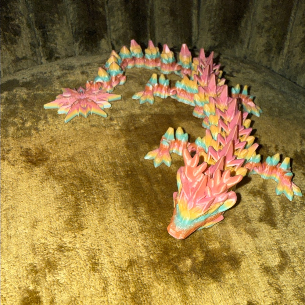 Articulated 3-D printed dragon